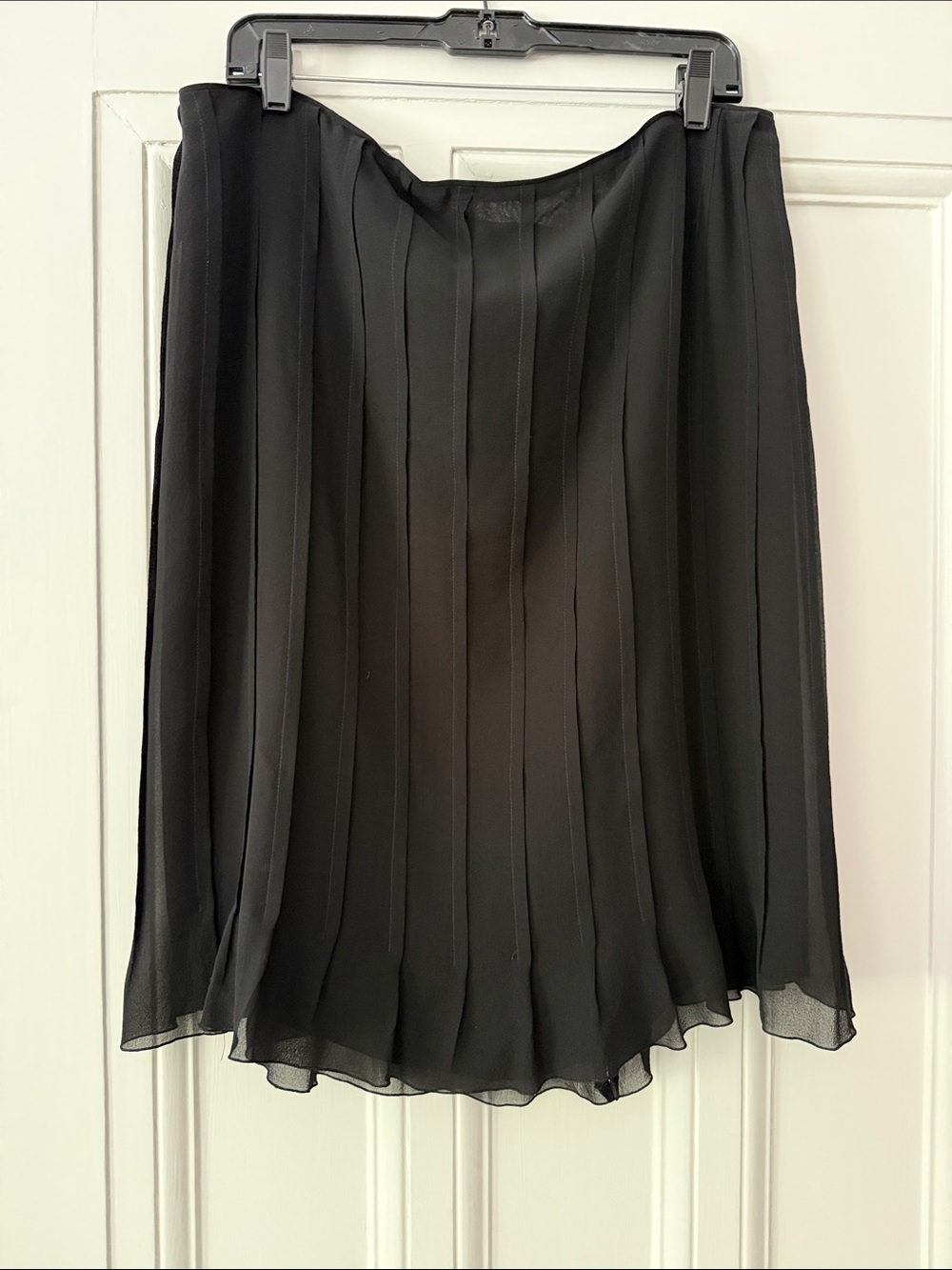 AKRIS Black Pleated Silk Women's Skirt
